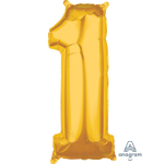 Шар фольгированный Цифра 1 66 см (Золотой)