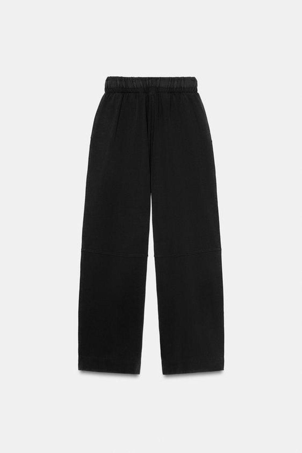ZARA БРЮКИ WIDE-LEG ИЗ ПЛОТНОГО ХЛОПКА, ЧЕРНЫЙ