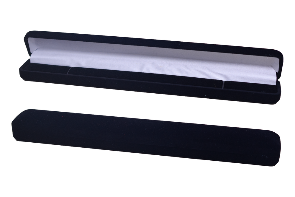 Футляр-пенал под цепочку/часы узкий (черный, бархат)