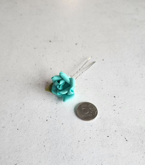 Набор шпилек "Розы большие" латекс, 3 шт, бирюза