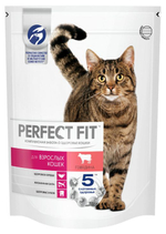 Сухой корм для взрослых кошек PERFECT FIT с говядиной 650 г