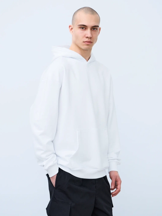 Худи оверсайз без начеса (белый)