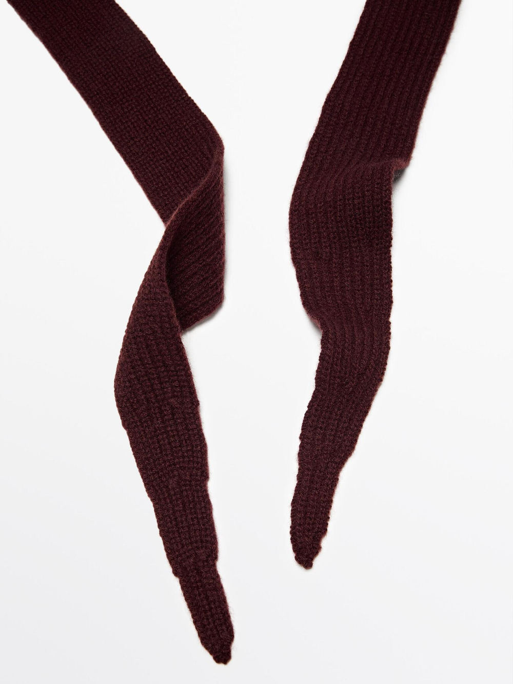 Massimo Dutti Трикотажный капюшон с завязками, гранатовый