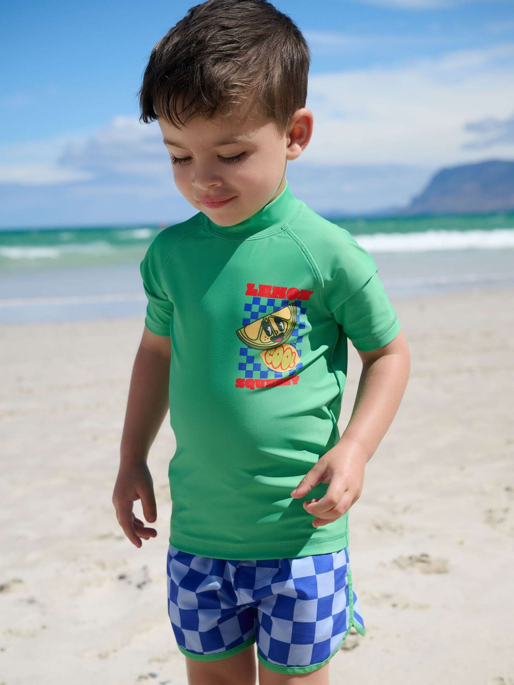 Рашгард и шорты в комплекте для мальчика Next E22-301, Зеленый, Синий