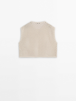 Massimo Dutti Топ-накидка, кремовый