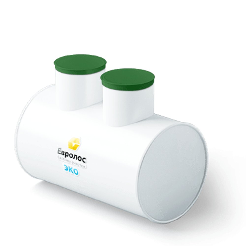 Септик Евролос Эко 12 S 6 000 л. горизонтальный / 2400 л. в сутки / 12 чел. / самотечный сброс (600x120x170см;241кг;черный) - арт.556007