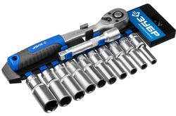 ЗУБР ТБ-12У, 12 предм., (1/2″), набор торцовых головок, Профессионал (27650-H12)
