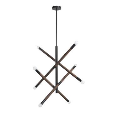 Подвесная люстра 8*Е14 SL6226.403.08 чёрный/коричневый Cork ST-Luce