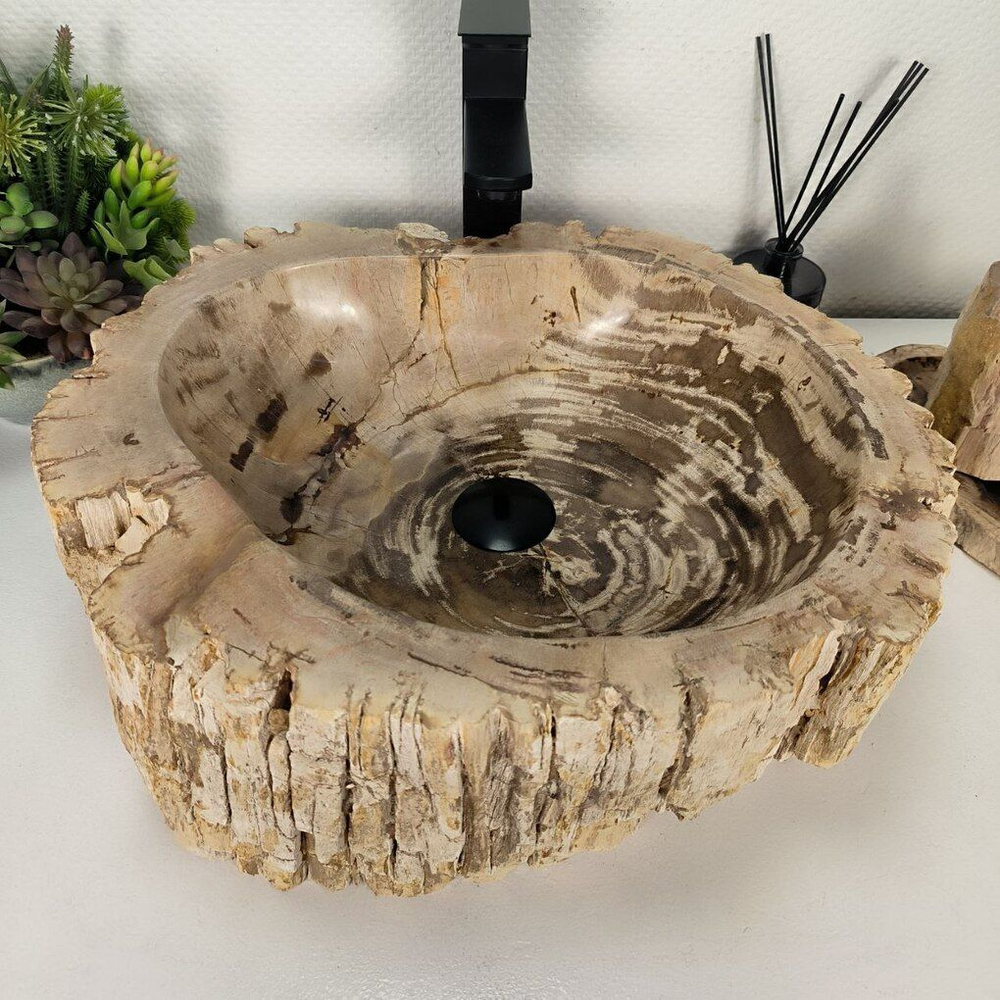 Каменная раковина из окаменелого дерева OD-04305 (49*45*15) 0176 из натурального камня