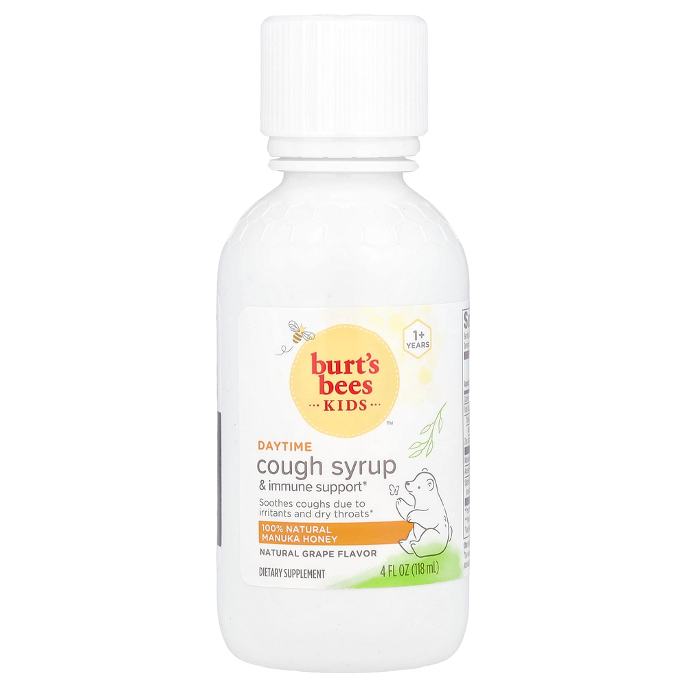 Burt's Bees, Для детей, сироп от кашля и поддержки иммунитета, для детей от 1 года, со вкусом натурального винограда, 118 мл (4 жидк. унц.)
