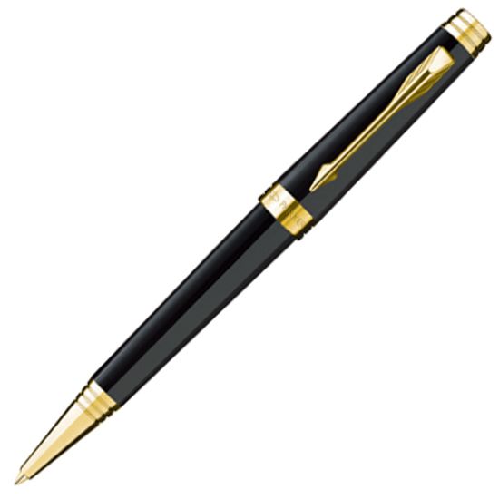 Шариковая ручка Parker Premier Lacque K560, цвет: Black GT, S0887840