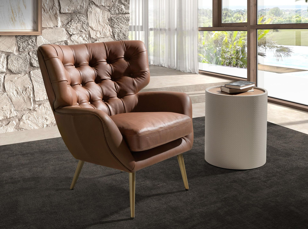 Кресло Angel Cerda Chester 5165 из темно-коричневой кожи