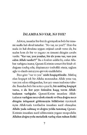 İslamda nə var, nə yox