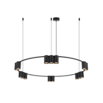 DK4067-BK Подвесной светильник ORBIT, IP20, 15xGU10 LED до 15 Вт, черный матовый, алюминий