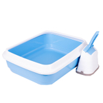 Туалет-лоток IMAC DUO для кошек с совочком на подставке голубой 50х40х15