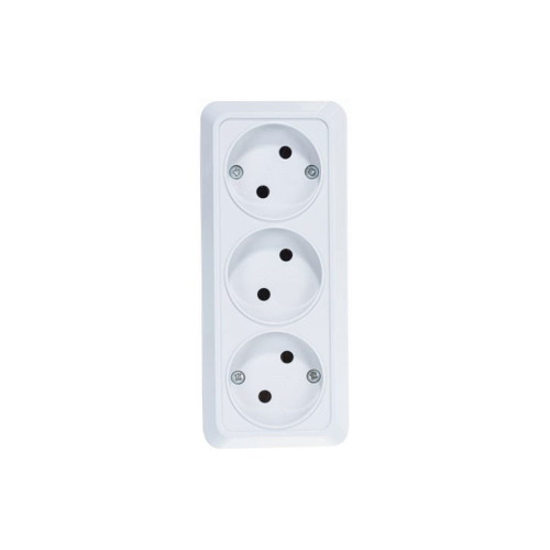 UNIVersal Олимп розетка ОУ 3 мест. белый 1160