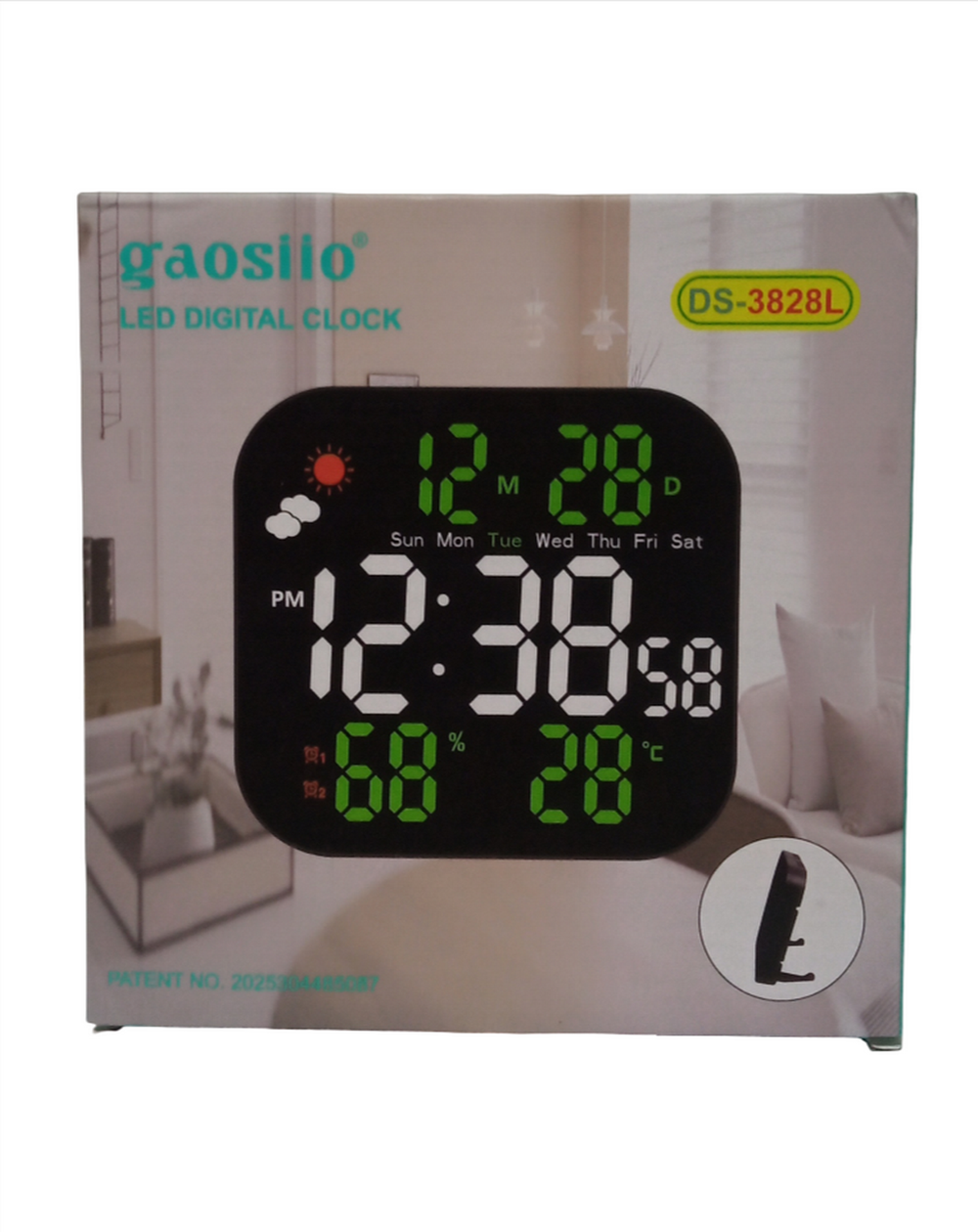 Часы-будильник настенные Gaosiio DS-3828L Green&White