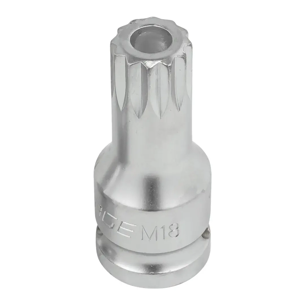 Головка-бита SPLINE с отверстием M18 (L-60мм)1/2'' Forsage F-24806018B