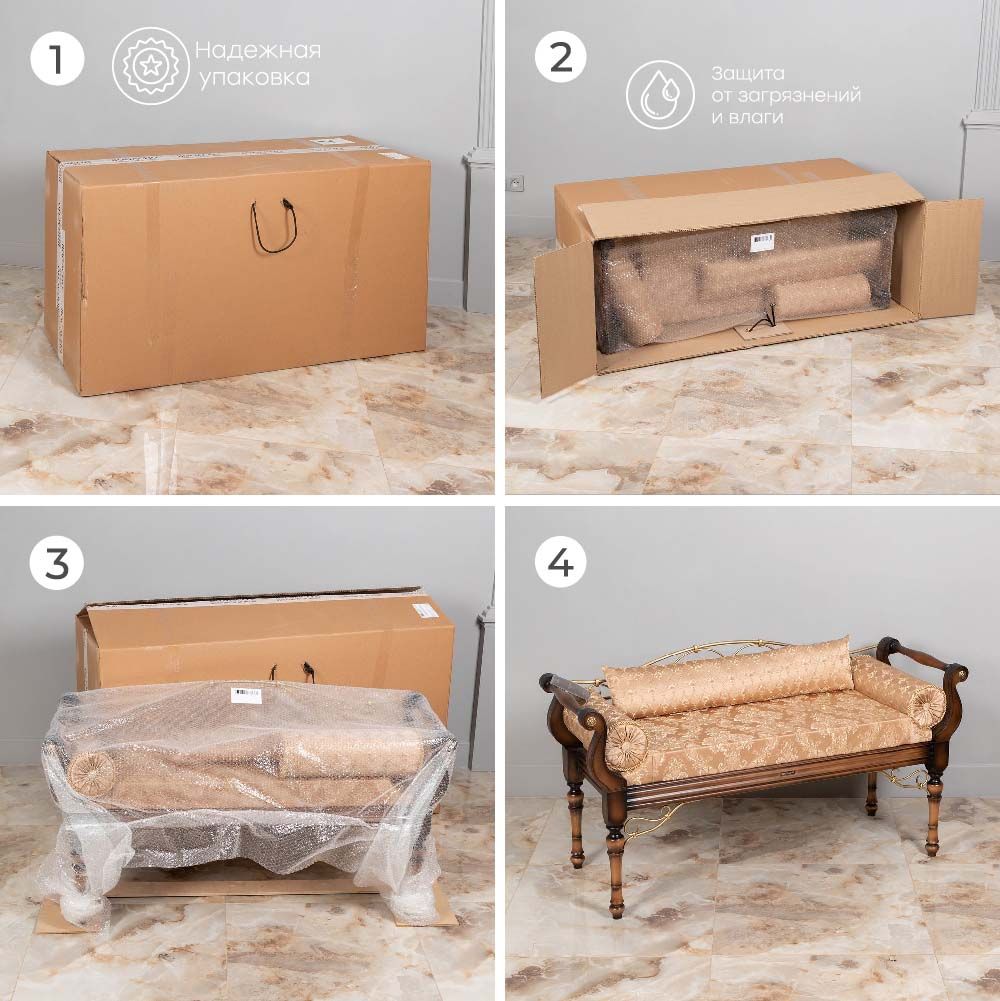 Банкетка Флоренция Премиум Белый Каледония Даймонд Айвори Амбер