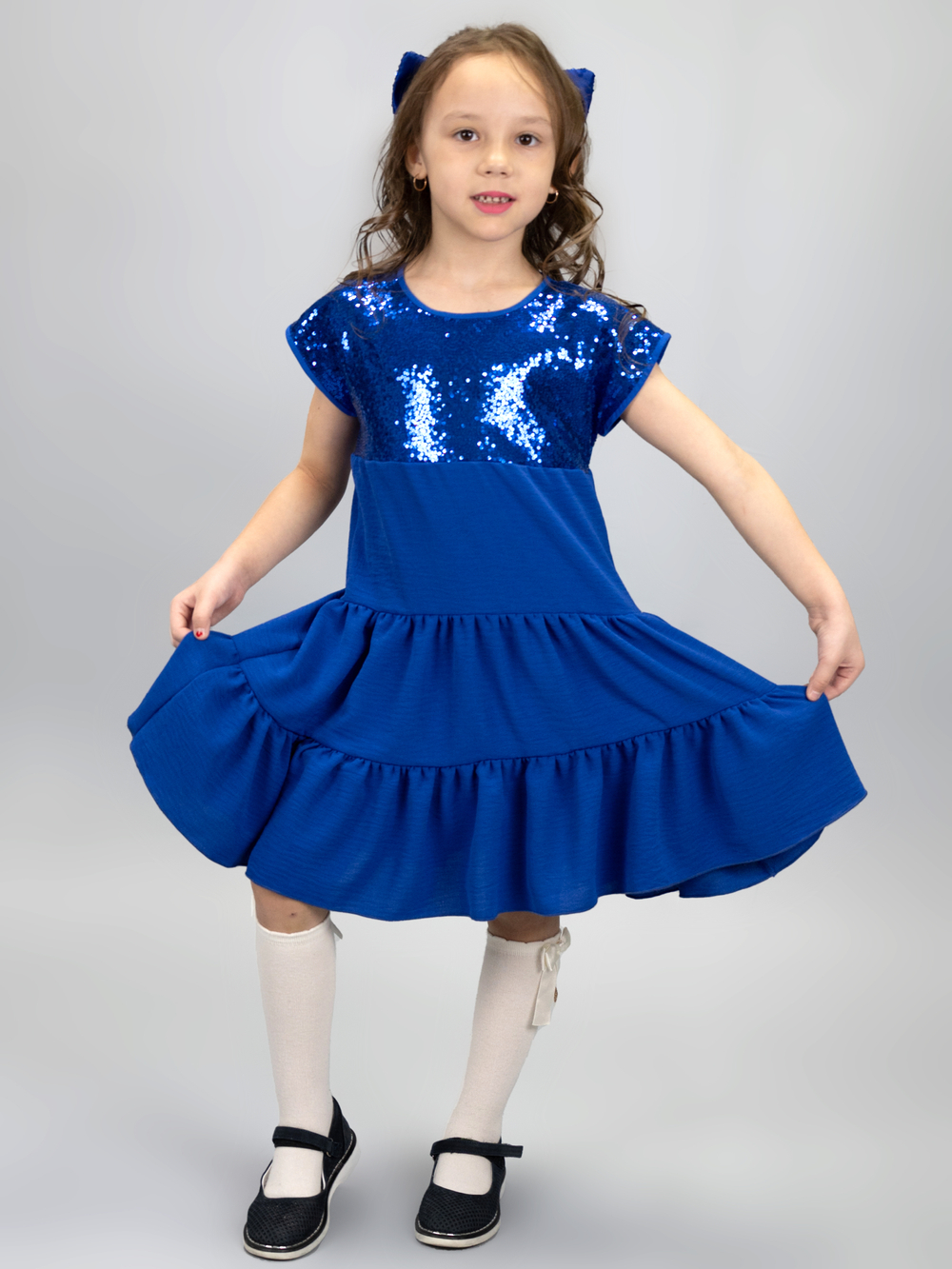 Платье нарядное для девочки с пайетками