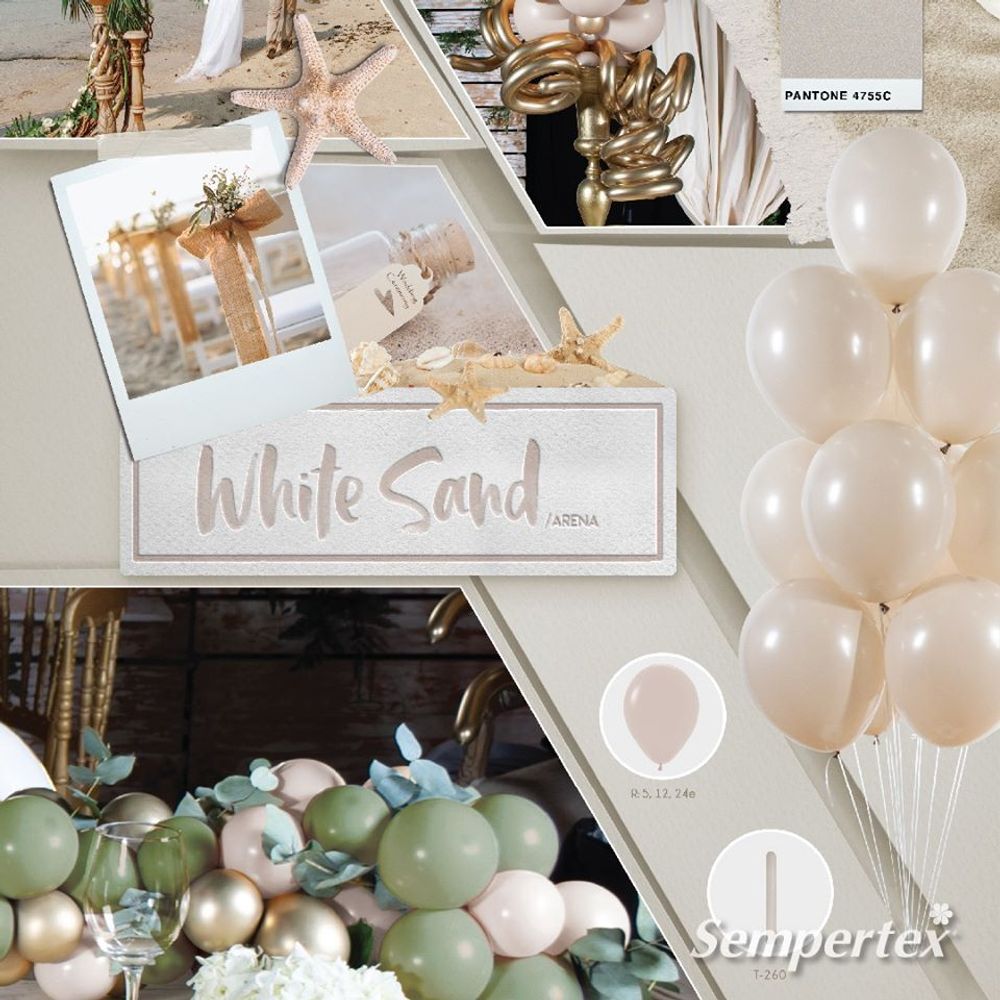 Шар (24"/61 см) Белый песок (071), пастель 1 шт.