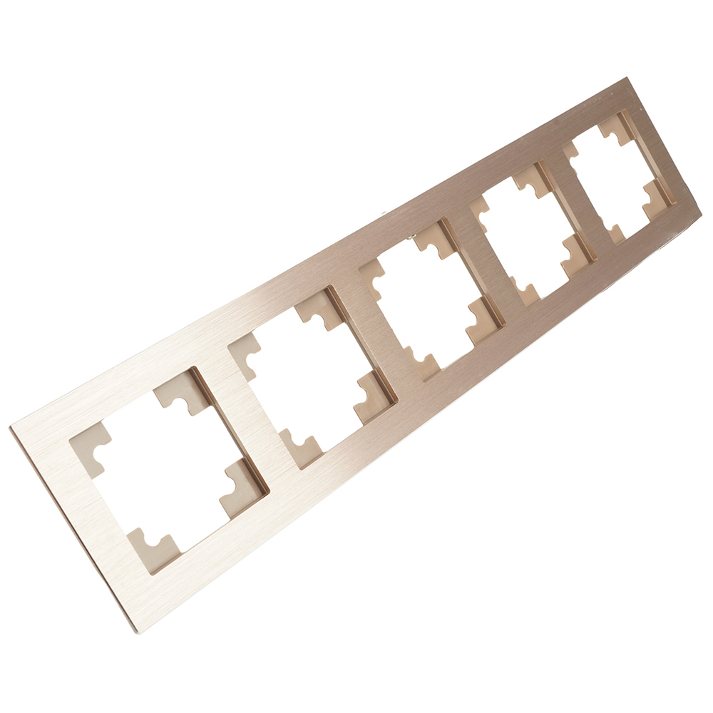 Рамка 5-местная, металл, STEKKER, MFR00-7005-02, серия Катрин, шампань 50026