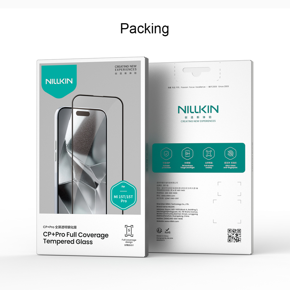 Защитное закаленное стекло от Nillkin для Xiaomi 15T и 15T Pro, серия CP+PRO Anti-Explosion Glass Screen Protector