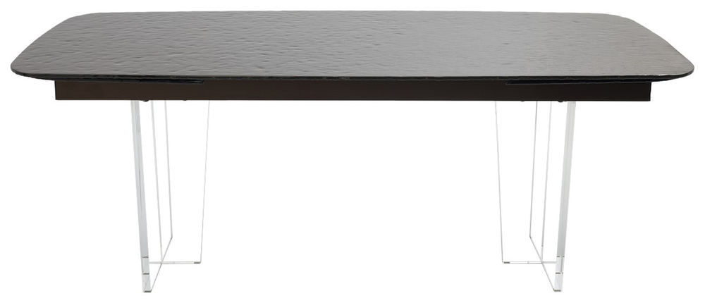 Стол М-City DISAUR Лауритц (Laurits) 200 Бронза (Golden), стекло Bubble, Прозрачный каркас