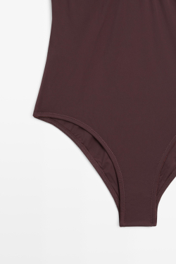 Massimo Dutti Купальник со сборками, коричневый