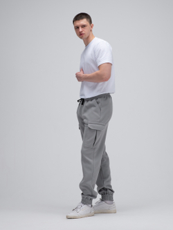 Джоггеры карго теплые.Грей