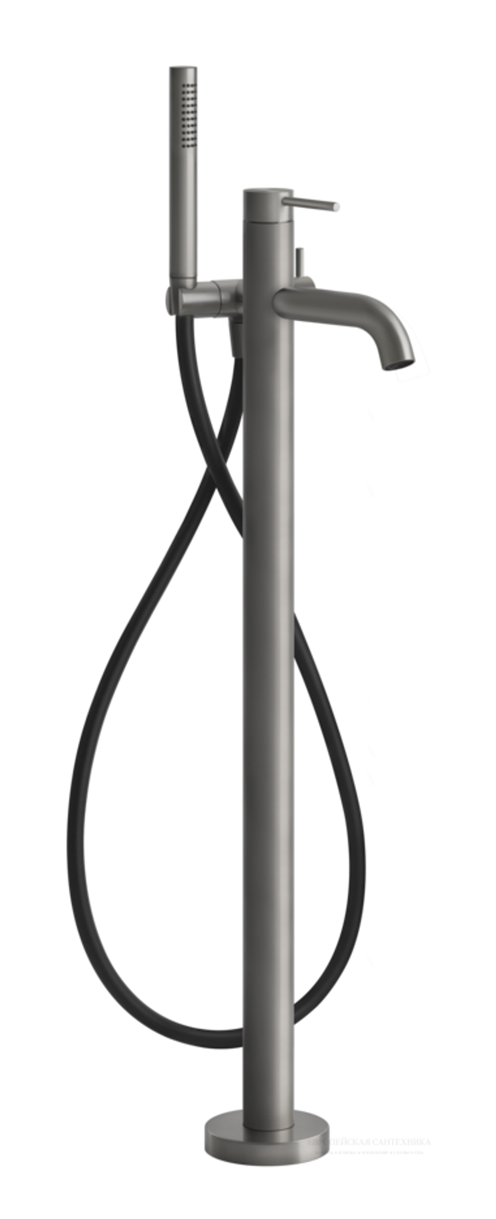 Смеситель для ванны Gessi 316, напольный, встраиваемый, с душевой лейкой, цвет Steel Brushed