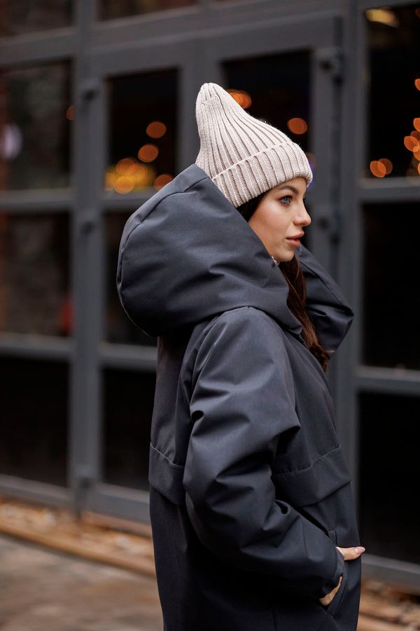 Куртка утепленная женская антрацит - фото 6