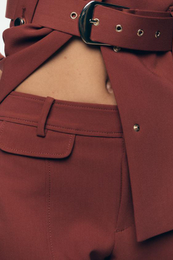 ZARA БРЮКИ FLARED, МАРСАЛА