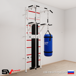 Шведская стенка Sv Sport усиленная 6801 (Турник стандарт/Брусья/Скамья/Канат/Цепь/Мешок 15кг)