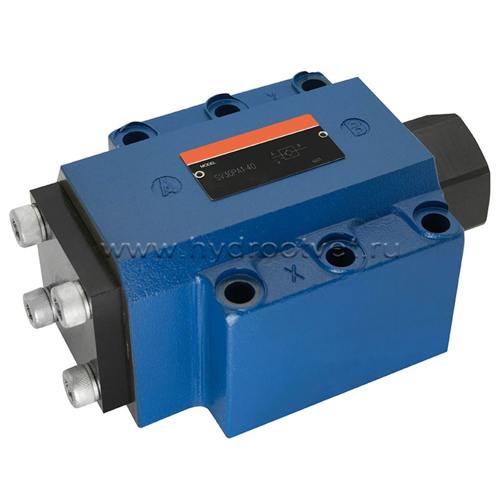 SL30PA1-40 - Гидрозамок для монтажа на плиту Ду32, дренаж - L = есть, А = с предварительным открытием (стандартный вариант), давление открытия 2,5 бар