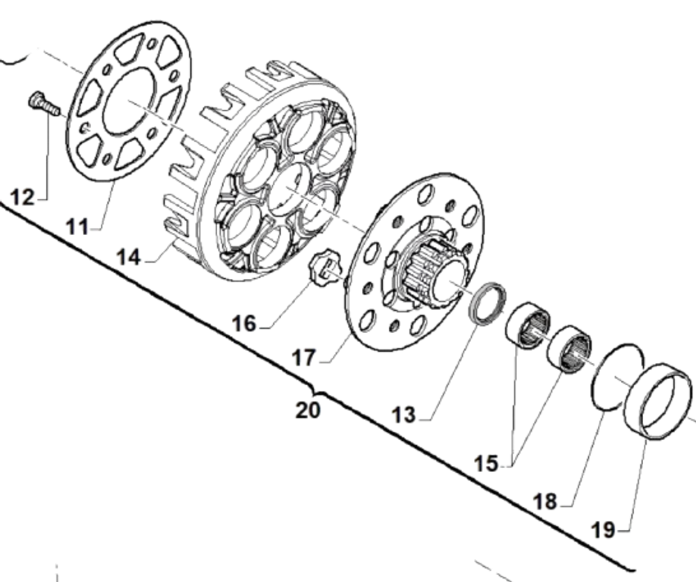 Корзина сцепления TM KZ R3 в сборе