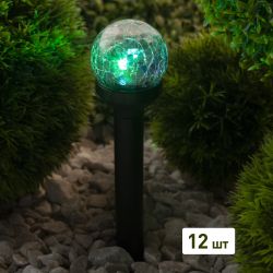 SL-PL33-CRAC ЭРА Садовый светильник на солнечной батарее, пластик,стекло, черный, 33 см