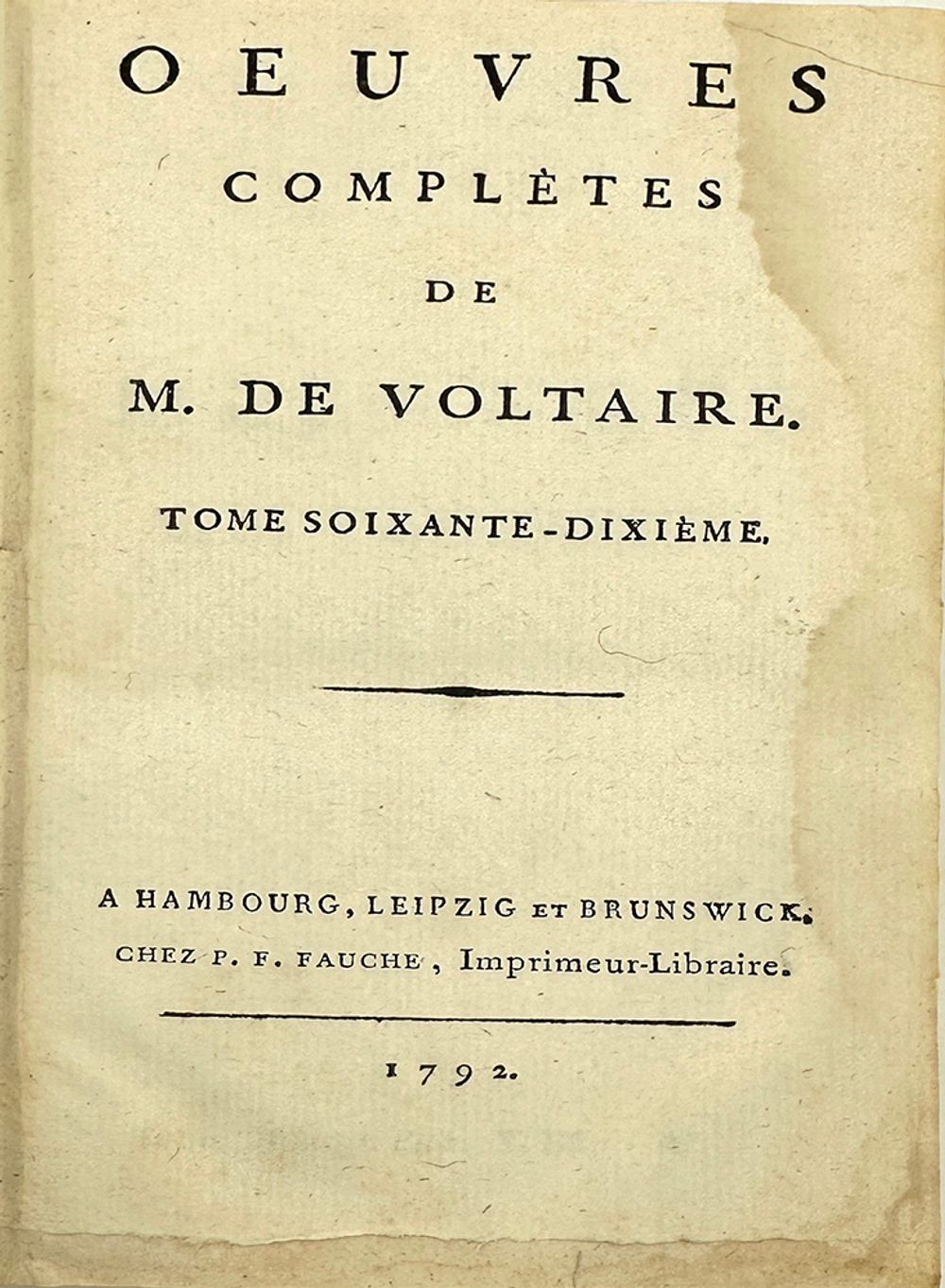 Вольтер. Полное собрание сочинений Вольтера. / Oeuvres completes de M. de Voltaire . Том 70-71. 1792