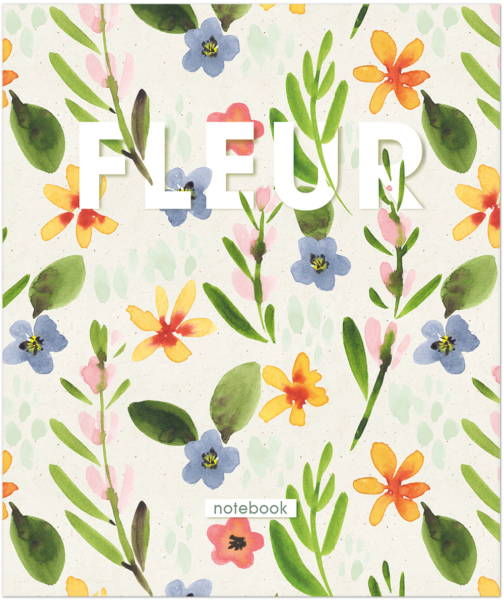 Тетрадь общая 48 листов на скрепке "FLEUR"