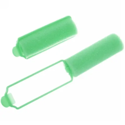 Бигуди поролоновые с зажимом 12шт, зеленые, d=20мм