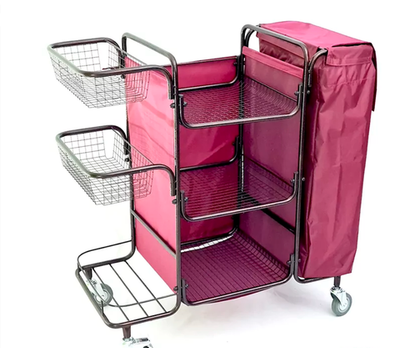 Тележка разборная для горничной, бордовый мешок