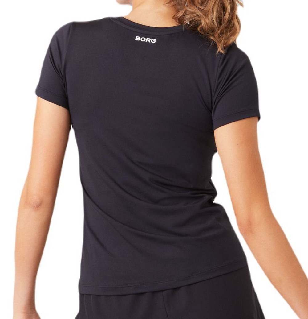 Женская теннисная футболка Björn Borg Ace Slim T-Shirt - black beauty