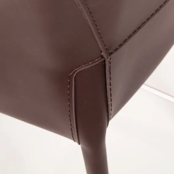 Полубарный стул Gio, коричневая кожа