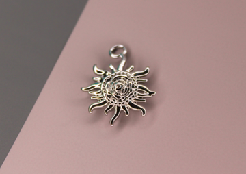 Подвеска солнце родий 20х15 мм