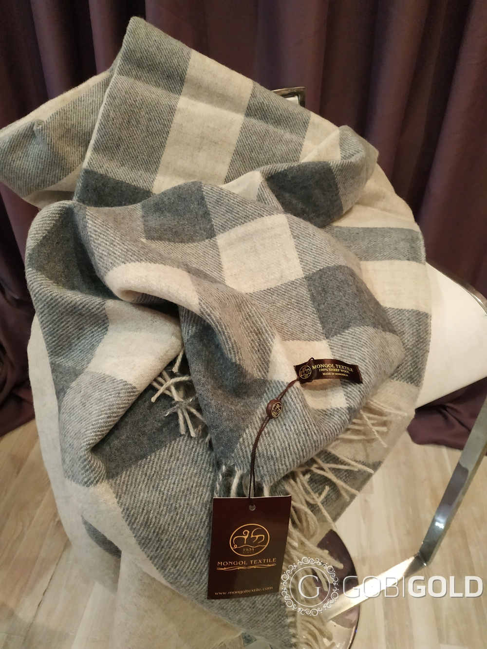 Плед из 100% шерсти ягненка 150x200 см. (MONGOLTEXTILE) - MT153