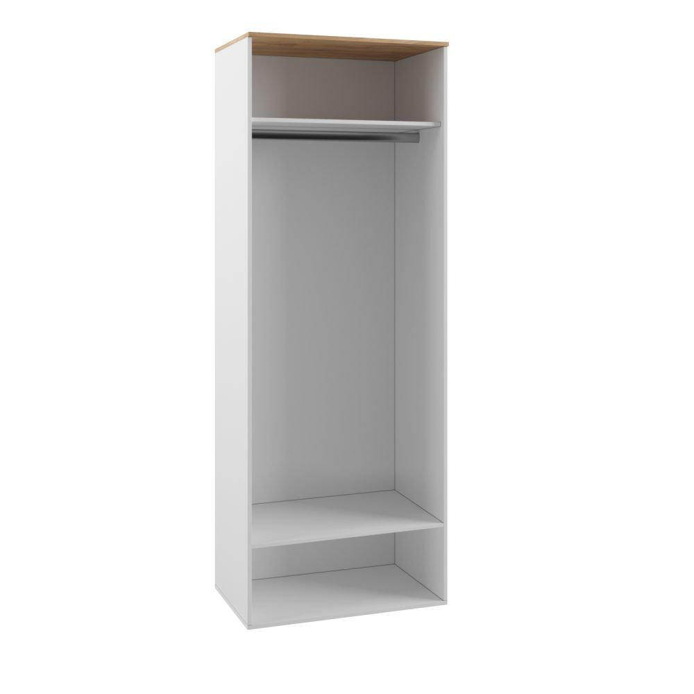 Прихожая с зеркалом комплект мебели Белый/Дуб крафт золотой 280х52х220 см