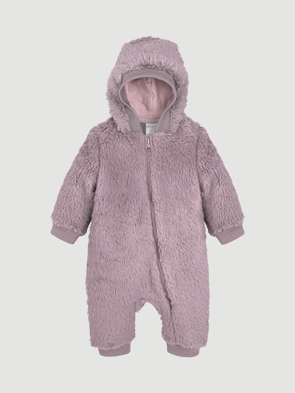 Плюшевый комбинезон из органического хлопка Mjölk Purple Dove, на манжетах