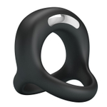 Черное виброкольцо на пенис и мошонку Elliott