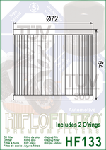 Фильтр масляный Hiflo Filtro HF133