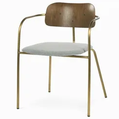 Стул Gronsk, серая обивка, ножки бронза